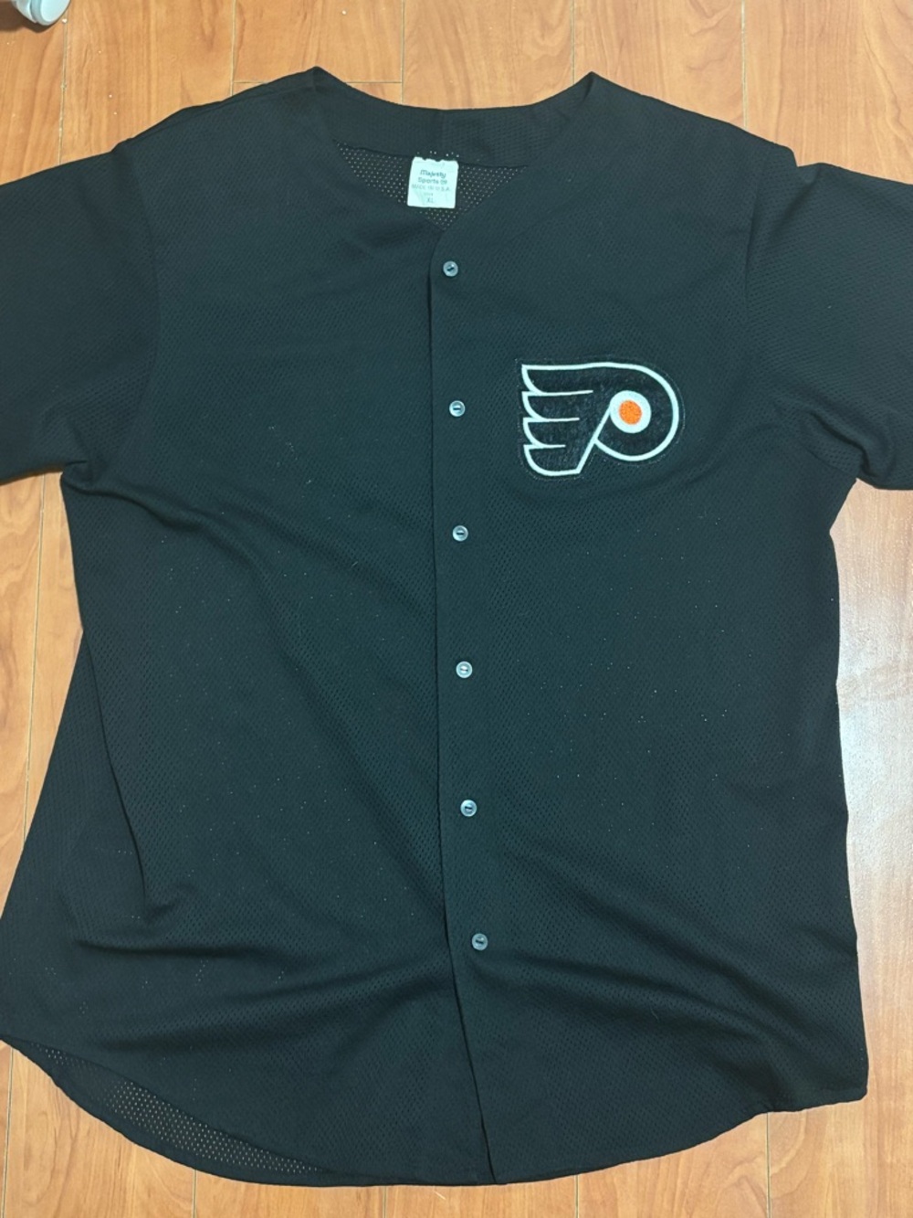 Vintage Philadelphia Flyers Majesty Sports Mesh Baseball Jersey XL